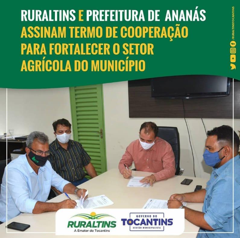 PREFEITURA DE ANANÁS ASSINA TERMO DE COOPERAÇÃO TÉCNICA COM RURALTINS PREFEITURA DE ANANÁS ASSINA TERMO DE COOPERAÇÃO TÉCNICA COM RURALTINS