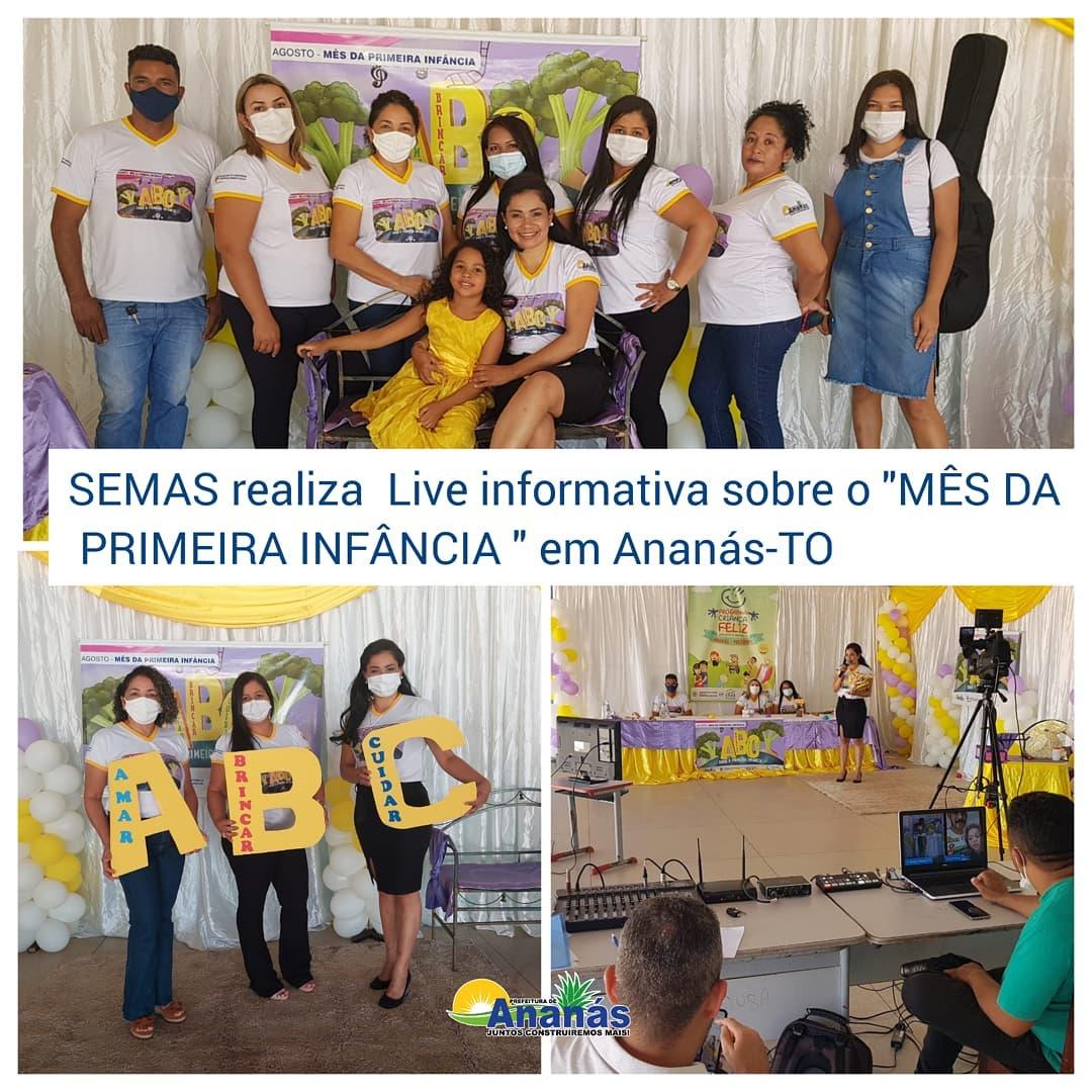 SEMAS realiza Live informativa sobre "O mês da Primeira Infância", em Ananás - TO SEMAS realiza Live informativa sobre "O mês da Primeira Infância", em Ananás - TO