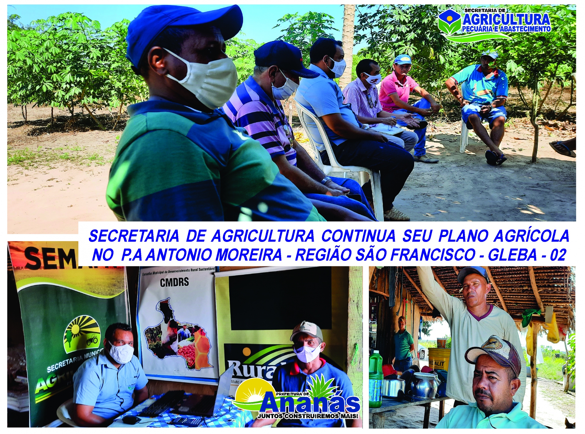 Secretaria Municipal de Agricultura, Pecuária e Abastecimento, dá continuidade ao Plano Agrícola no P.A ANTONIO MOREIRA – Região São Francisco.  Secretaria Municipal de Agricultura, Pecuária e Abastecimento, dá continuidade ao Plano Agrícola no P.A ANTONIO MOREIRA – Região São Francisco.